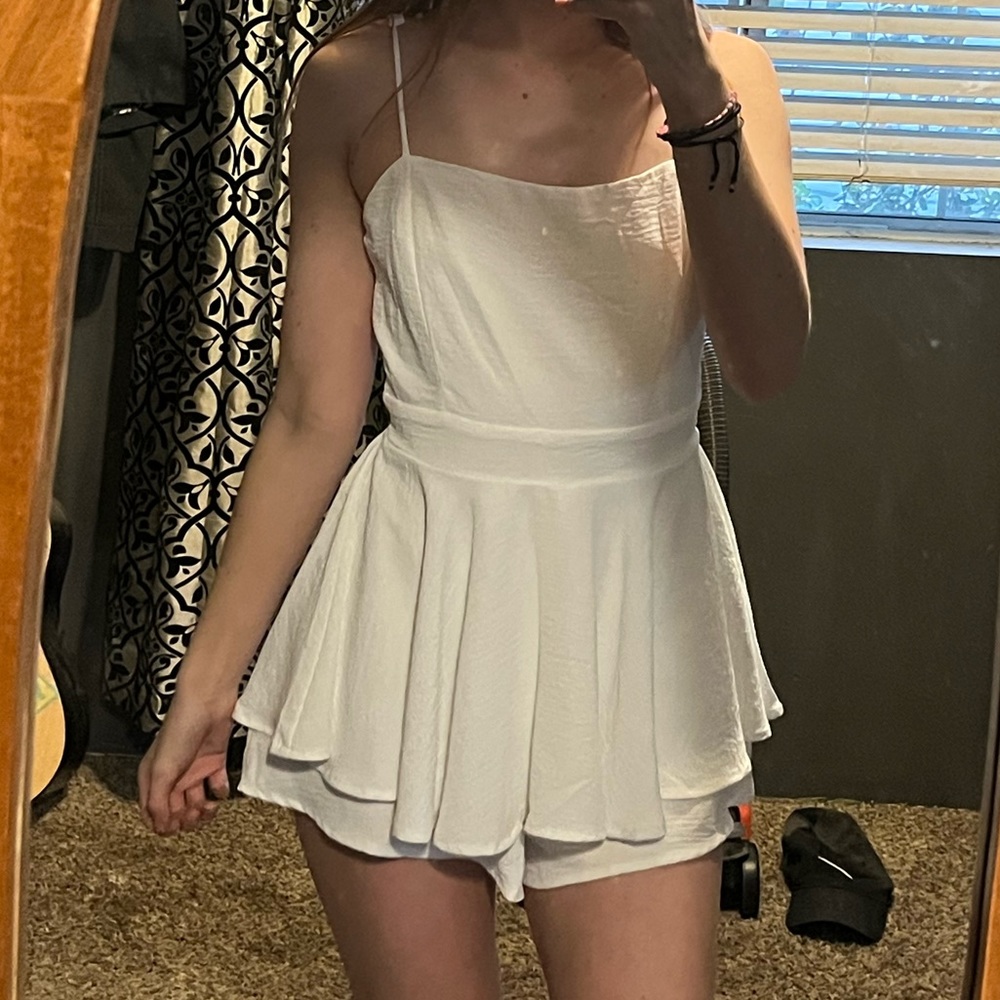 White short sleeve romper